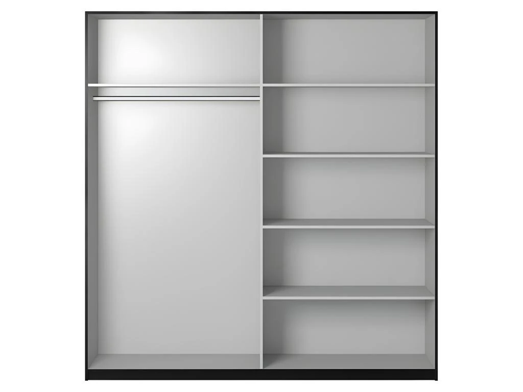 Armoire Design 180cm. 2 Portes Avec Miroirs Modulables. Couleur Noir Mat. Collection EOS 5 Armoire Design 180cm. 2 Portes Avec Miroirs Modulables. Couleur Noir Mat. Collection EOS – Image 5