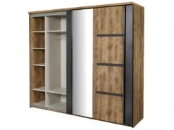 CANDAS - Armoire 2 Portes Coulissantes 217cm Effet Bois -Fren Soldes Boutique armoire et dressing 9577369