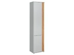 Armoire Chambre D'enfant Design Coloris Gris Et ChĂȘne Avec 2 Portes Battantes Collection BIBOU.