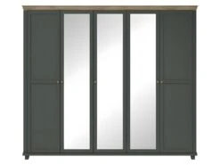 Armoire 250x220 Avec 5 Portes. Coloris Vert Kaki Et Chêne. Collection ASSIA -Fren Soldes Boutique armoire et dressing 9577533