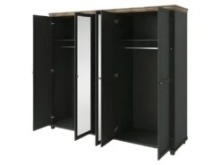 Armoire 250x220 Avec 5 Portes. Coloris Vert Kaki Et Chêne. Collection ASSIA -Fren Soldes Boutique armoire et dressing 9577535