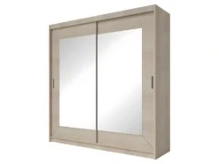 Armoire 200cm Avec Miroirs Et Portes Coulissantes. Collection ROMEO. Effet Chêne -Fren Soldes Boutique armoire et dressing 9577901