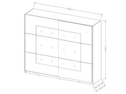 Armoire Design 2 Portes 220 Cm Avec Miroir. Couleur Blanc Brillant. Collection EOS -Fren Soldes Boutique armoire et dressing 9578039