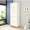 Armoire 2 Portes Blanche Haut. 180 Cm 10 Niches