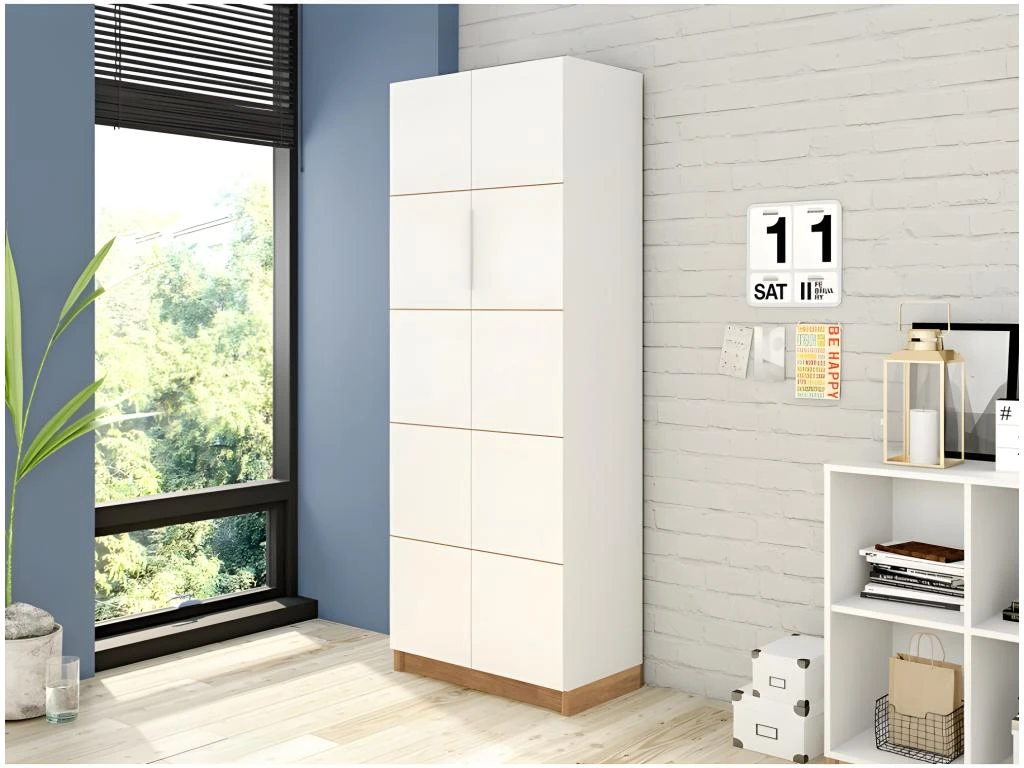 Armoire 2 Portes Blanche Haut. 180 Cm 10 Niches 1 Armoire 2 Portes Blanche Haut. 180 Cm 10 Niches