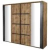 CANDAS - Armoire 2 Portes Coulissantes 245cm Effet Bois