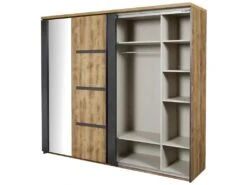 CANDAS - Armoire 2 Portes Coulissantes 245cm Effet Bois -Fren Soldes Boutique armoire et dressing 9578179