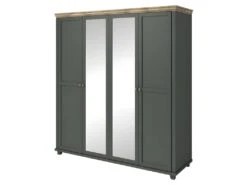 Armoire 200x220 Avec 4 Portes. Coloris Vert Kaki Et Chêne. Collection ASSIA 7 Armoire 200x220 Avec 4 Portes. Coloris Vert Kaki Et Chêne. Collection ASSIA -Fren Soldes Boutique armoire et dressing 9578211
