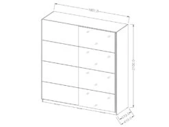 Armoire Design 2 Portes 180 Cm Avec Miroir. Couleur Blanc Brillant. Collection EOS -Fren Soldes Boutique armoire et dressing 9578241