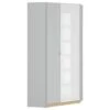 Armoire D'angle 2 Portes Pop Gris Et Blanc