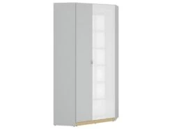 Armoire D'angle 2 Portes Pop Gris Et Blanc