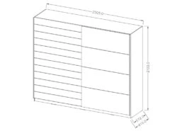 Armoire 2 Portes Coulissantes 220cm Couleur Chêne Et Blanc. Collection FLOYD -Fren Soldes Boutique armoire et dressing 9578697