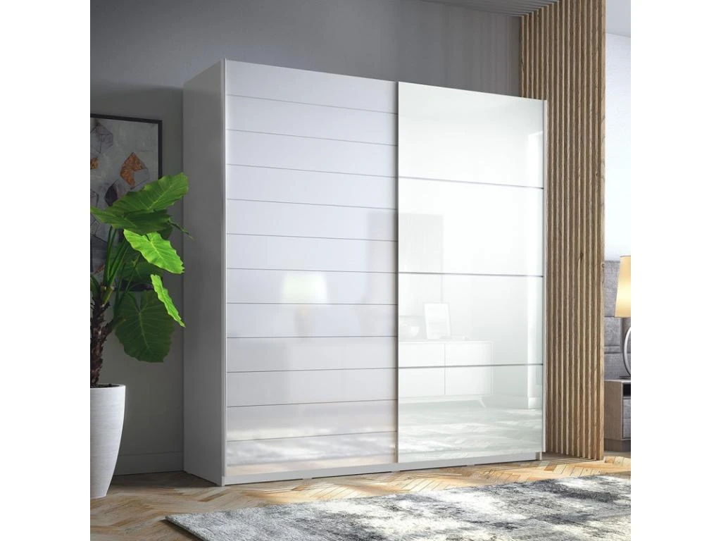 Armoire 2 Portes Coulissantes 220cm Couleur Blanc Brillant. Collection FLOYD 2 Armoire 2 Portes Coulissantes 220cm Couleur Blanc Brillant. Collection FLOYD – Image 2