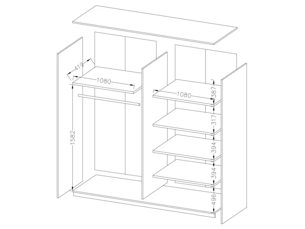 Armoire 2 Portes Coulissantes 220cm Couleur Blanc Brillant. Collection FLOYD 5 Armoire 2 Portes Coulissantes 220cm Couleur Blanc Brillant. Collection FLOYD – Image 5