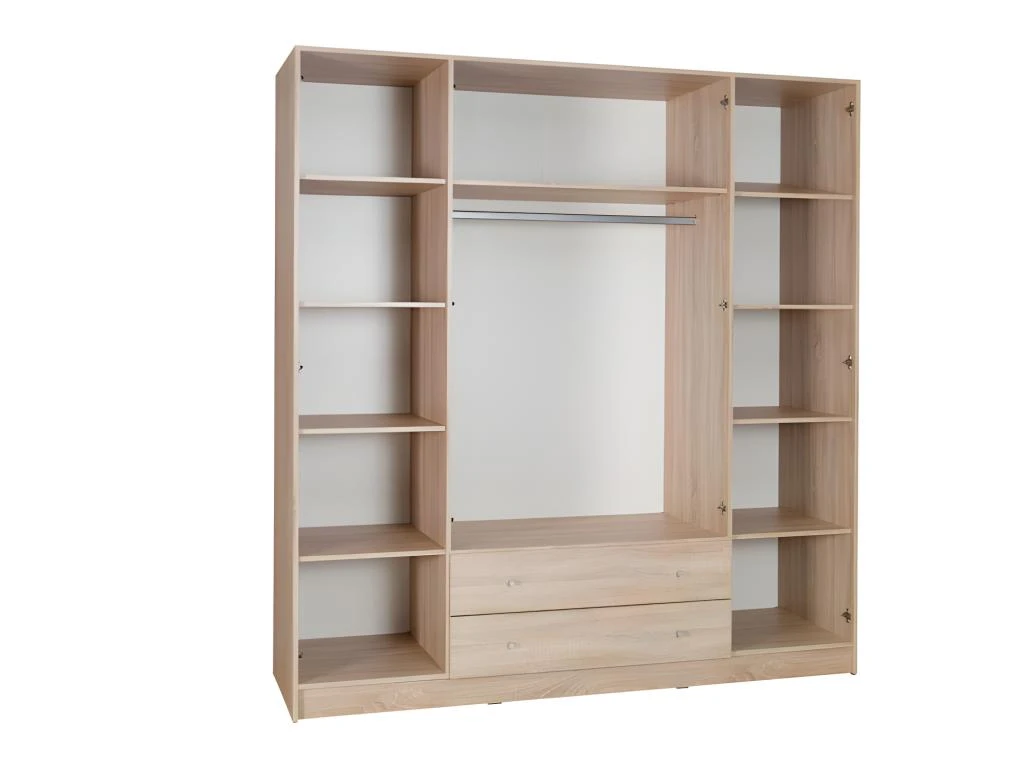 Armoire 4 Portes De 2 Mètres Avec Miroirs Pour Chambre à Coucher MAXIM Coloris Dab Sonoma. 2 Armoire 4 Portes De 2 Mètres Avec Miroirs Pour Chambre à Coucher MAXIM Coloris Dab Sonoma. – Image 2