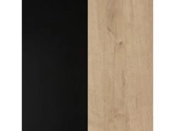 Vitrine H152 Cm Décor Noir Et Effet Chêne Avec Poignées Noir - MODE -Fren Soldes Boutique bibliotheque vitrine et etagere 10005051