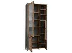 Vitrine 3 Portes Et 14 Niches Effet Bois Vieilli Et Béton Gris - BUCK 8 Vitrine 3 Portes Et 14 Niches Effet Bois Vieilli Et Béton Gris - BUCK -Fren Soldes Boutique bibliotheque vitrine et etagere 10005177