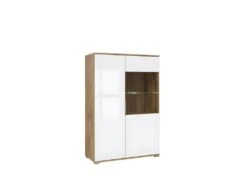 JADEA - Vitrine 2 Portes Style Scandinave Salon/salle Ă Manger - 132.5x90x41 - 10 Compartiments - Vitrine Double