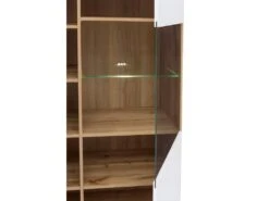 JADEA - Vitrine 2 Portes Style Scandinave Salon/salle à Manger - 132.5x90x41 - 10 Compartiments - Vitrine Double -Fren Soldes Boutique bibliotheque vitrine et etagere 10005743