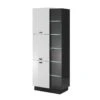 Vitrine Haute Collection CRISTAL Quatre Portes Coloris Blanc Et Noir.