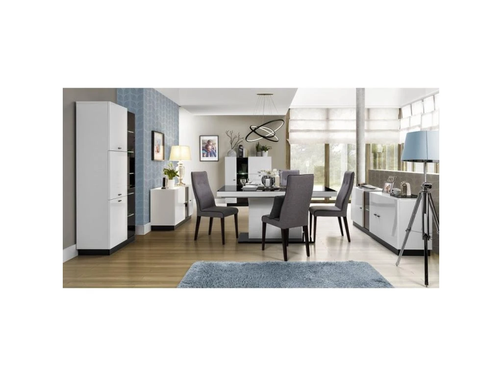 Vitrine Haute Collection CRISTAL Quatre Portes Coloris Blanc Et Noir. 2 Vitrine Haute Collection CRISTAL Quatre Portes Coloris Blanc Et Noir. – Image 2