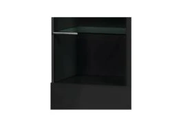 Vitrine 1 Porte Noir Laqué Brillant - PESMES -Fren Soldes Boutique bibliotheque vitrine et etagere 11128723