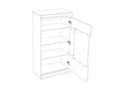 Vitrine 1 Porte Noir Laqué Brillant - PESMES -Fren Soldes Boutique bibliotheque vitrine et etagere 11128725