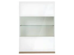 Vitrine Murale Réversible Finition Chêne Et Blanc Laqué - VERONICA -Fren Soldes Boutique bibliotheque vitrine et etagere 11324447