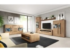 Vitrine Design Avec LED Intégrée Collection BREDA Coloris Chêne. 6 Vitrine Design Avec LED Intégrée Collection BREDA Coloris Chêne. -Fren Soldes Boutique bibliotheque vitrine et etagere 8926567