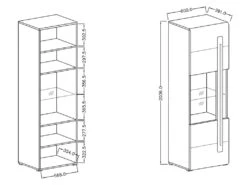 Vitrine Design Avec LED Intégrée Collection BREDA Coloris Chêne. 7 Vitrine Design Avec LED Intégrée Collection BREDA Coloris Chêne. -Fren Soldes Boutique bibliotheque vitrine et etagere 8926569