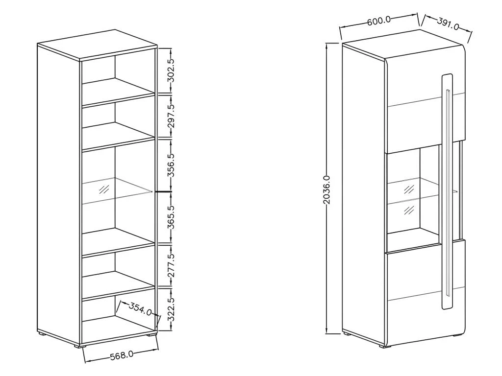 Vitrine Design Avec LED Intégrée Collection BREDA Coloris Chêne. 4 Vitrine Design Avec LED Intégrée Collection BREDA Coloris Chêne. – Image 4