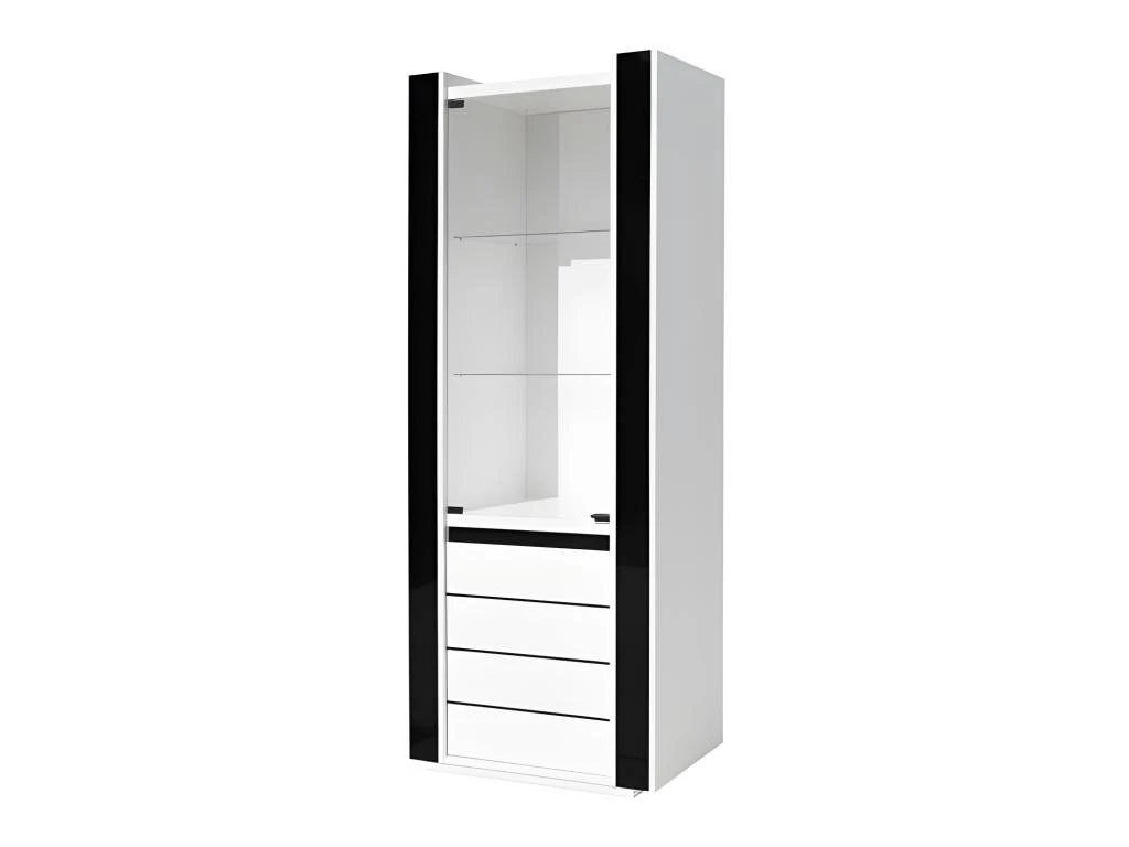 Vitrine Petit Modèle LINA Blanche Et Noire Brillante Avec LED 2 Vitrine Petit Modèle LINA Blanche Et Noire Brillante Avec LED – Image 2