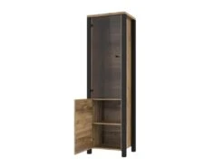 Vitrine Haute Design, 2 Portes Collection DARWIN. Couleur épicéa Et Noir. -Fren Soldes Boutique bibliotheque vitrine et etagere 8927147