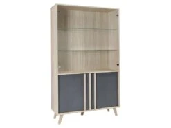 Vitrine, Vaisselier, Argentier MALMO Grand Modèle + LED. -Fren Soldes Boutique bibliotheque vitrine et etagere 8927485