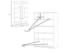 Vitrine 2 Portes Laquée Blanche Et Décor Chêne Naturel - ALEXIANE 8 Vitrine 2 Portes Laquée Blanche Et Décor Chêne Naturel - ALEXIANE -Fren Soldes Boutique bibliotheque vitrine et etagere 8927539
