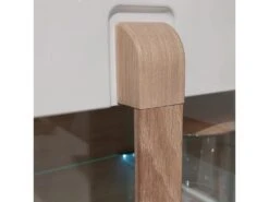 Vitrine 2 Portes Laquée Blanche Et Décor Chêne Naturel - ALEXIANE 9 Vitrine 2 Portes Laquée Blanche Et Décor Chêne Naturel - ALEXIANE -Fren Soldes Boutique bibliotheque vitrine et etagere 8927541