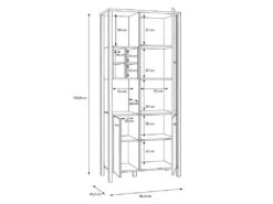 Vitrine H194 Cm Décor Noir Et Effet Chêne Avec Poignées Noir - MODE -Fren Soldes Boutique bibliotheque vitrine et etagere 9171041