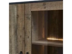 KARMINA - Vitrine 2 Portes Aspect Bois Avec Eclairage Led 6 KARMINA - Vitrine 2 Portes Aspect Bois Avec Eclairage Led -Fren Soldes Boutique bibliotheque vitrine et etagere 9499609