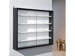 COLLECT - Vitrine Murale 5 Compartiments Noire Et Blanche -Fren Soldes Boutique bibliotheque vitrine et etagere 9500603