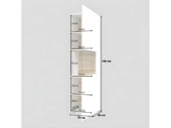 Vitrine 1 Porte Partiellement Vitrée Collection EVA. Couleur Blanc Et Chêne. -Fren Soldes Boutique bibliotheque vitrine et etagere 9500659