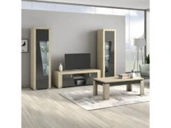 GUEST - Vitrine Droite 1 Porte Aspect ChĂȘne Miel