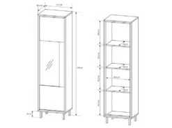 Vitrine BAYORI - 1 Porte - Avec LEDs - Chêne Et Anthracite 11 Vitrine BAYORI - 1 Porte - Avec LEDs - Chêne Et Anthracite -Fren Soldes Boutique bibliotheque 483697