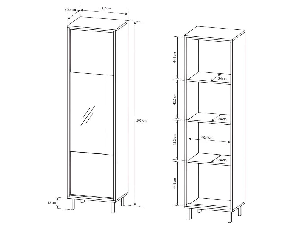 Vitrine BAYORI - 1 Porte - Avec LEDs - Chêne Et Anthracite 6 Vitrine BAYORI - 1 Porte - Avec LEDs - Chêne Et Anthracite – Image 6