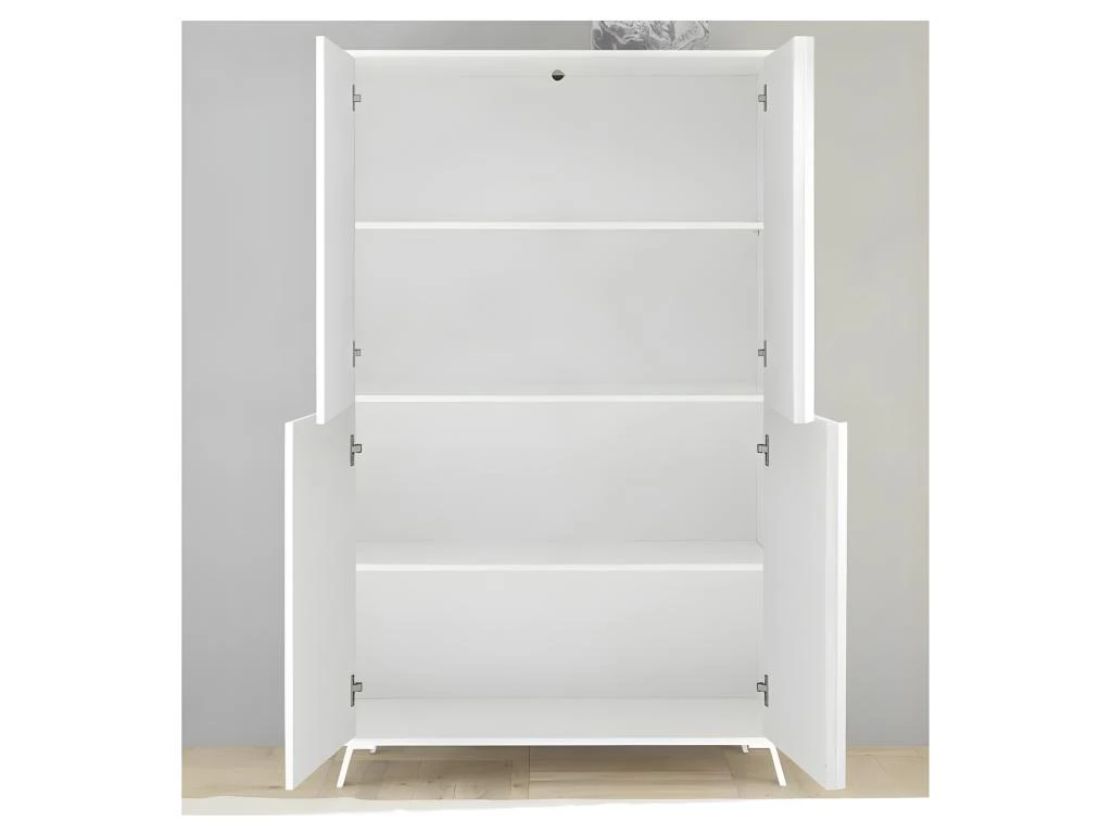 Vaisselier 4 Portes Laqué Blanc Brillant - TREVISE 2 Vaisselier 4 Portes Laqué Blanc Brillant - TREVISE – Image 2