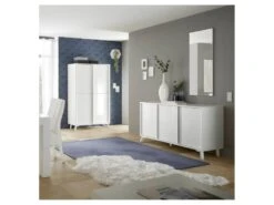 Vaisselier 4 Portes Laqué Blanc Brillant - TREVISE 6 Vaisselier 4 Portes Laqué Blanc Brillant - TREVISE -Fren Soldes Boutique buffet 11127705