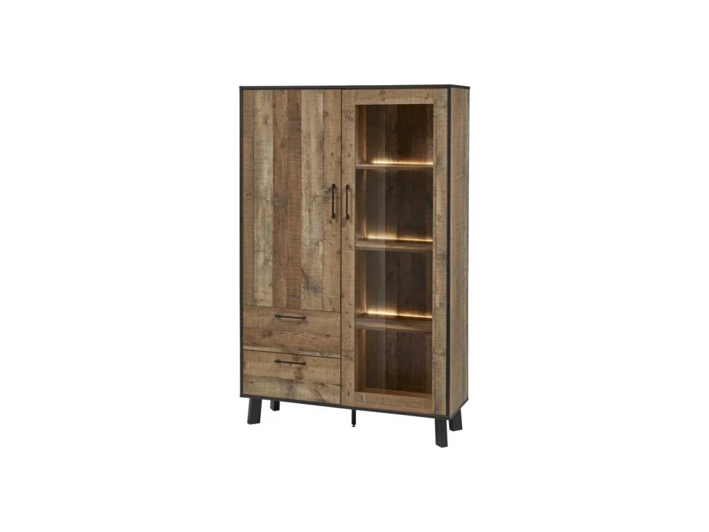 Vaisselier 2 Portes 2 Tiroirs Bois/Métal - NINO 1 Vaisselier 2 Portes 2 Tiroirs Bois/Métal - NINO