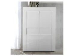 Vaisselier 2 Portes Laqué Blanc Brillant - TRANI