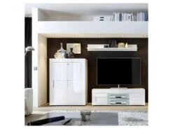 Vaisselier 2 Portes Laqué Blanc Brillant - TRANI -Fren Soldes Boutique buffet 11140289