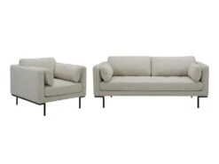 Fauteuil En Tissu Beige Et Pieds En Métal ISABELLA -Fren Soldes Boutique canape 19218163 1