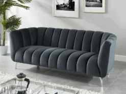 Fauteuil PEGOUM En Velours - Anthracite -Fren Soldes Boutique canape 341301